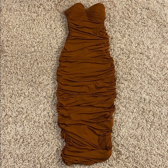 Oh Polly Rust Midi Dress US4 - Picture 3 of 5